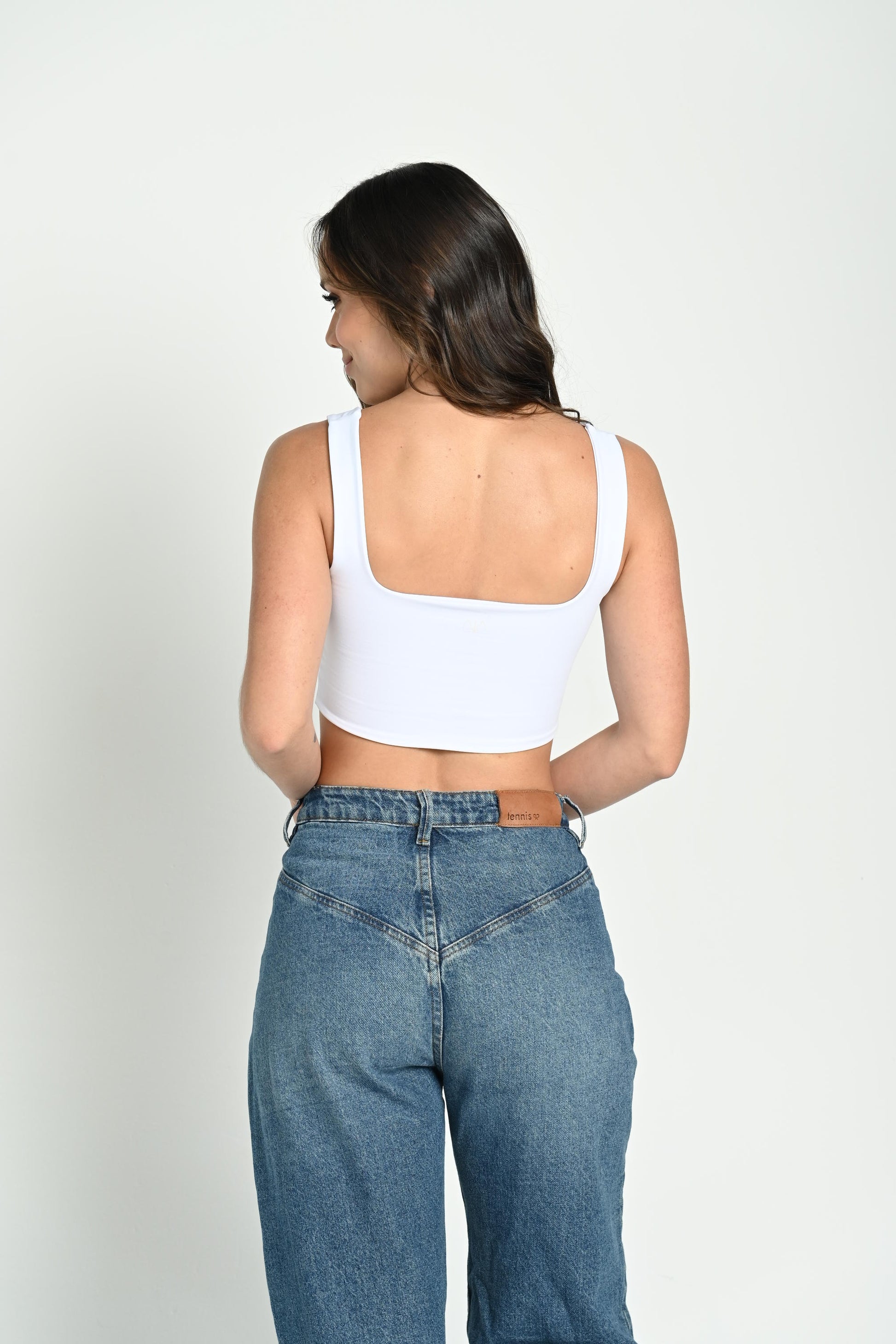 Crop Top Ajustado Blanco