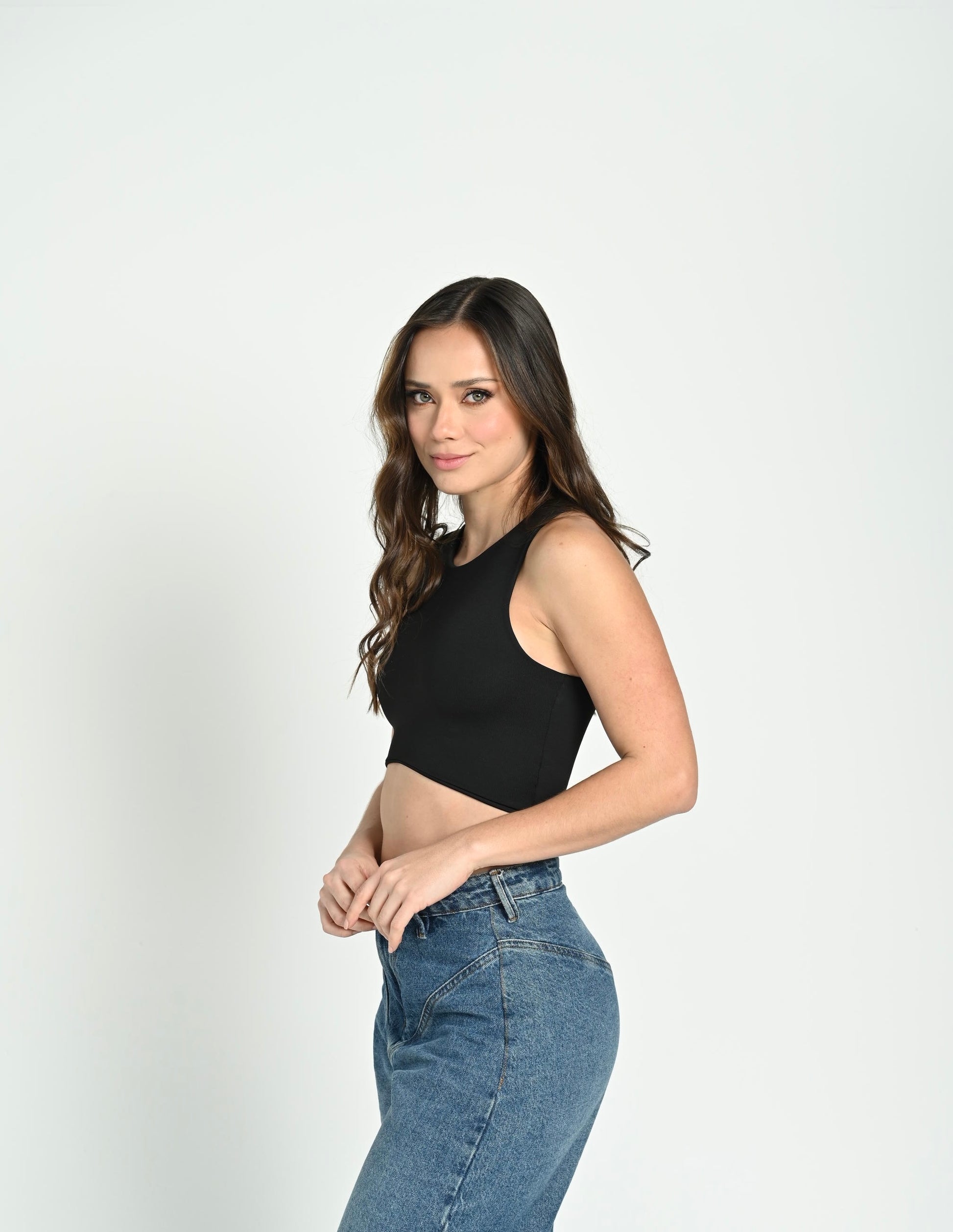 Crop Top Negro Vesta
